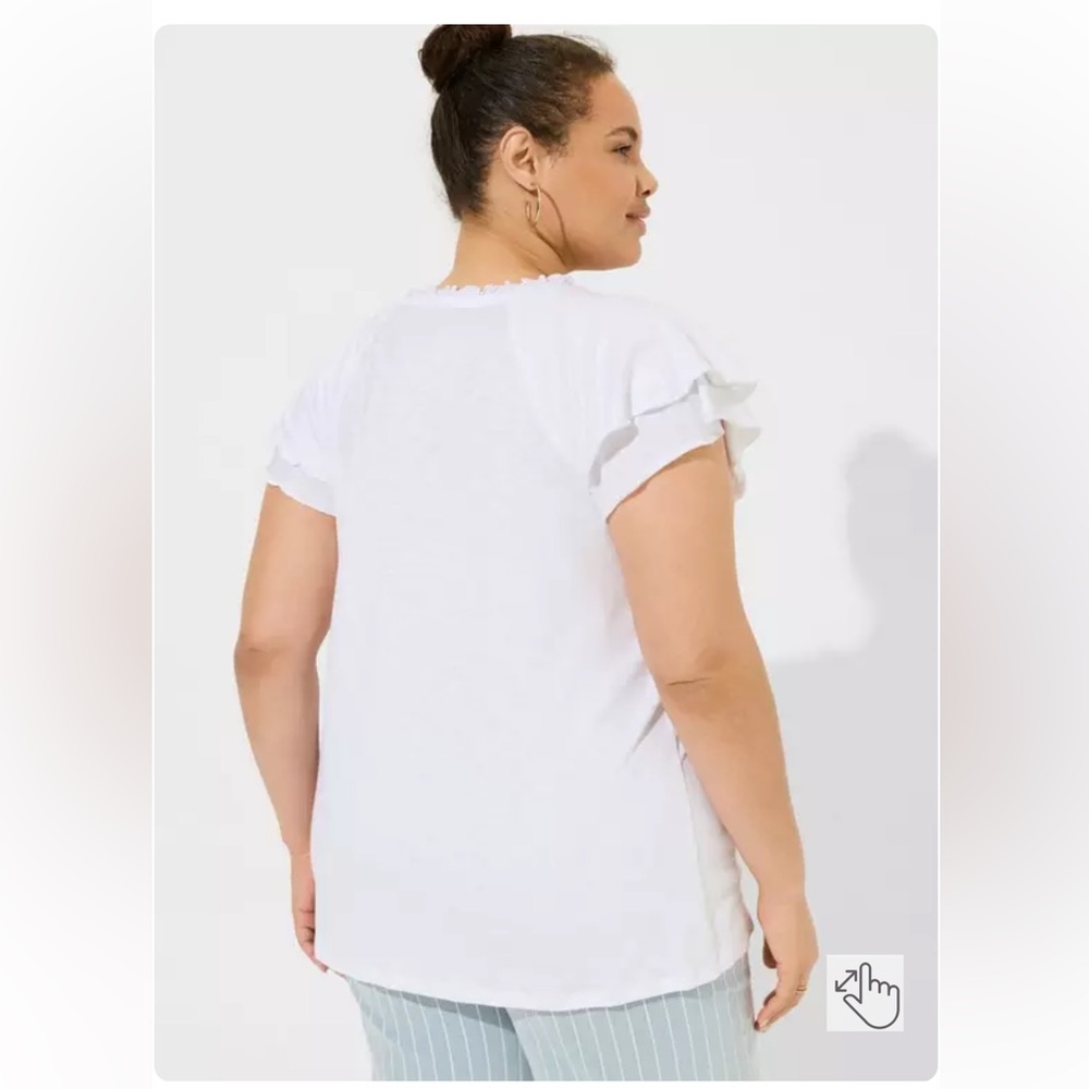 Torrid Vintage Slub Raglan Henley With Flutter Sleeves - Picture 7 of 15